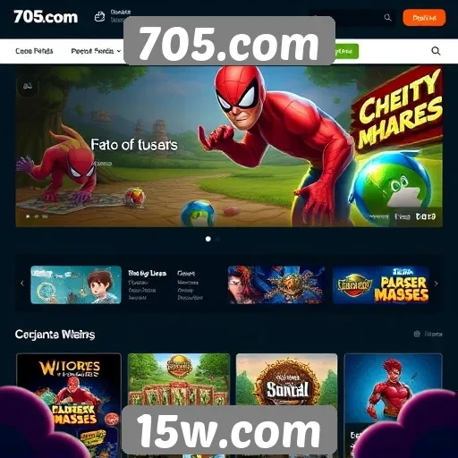 Experiência do usuário no site de jogos 705.com
